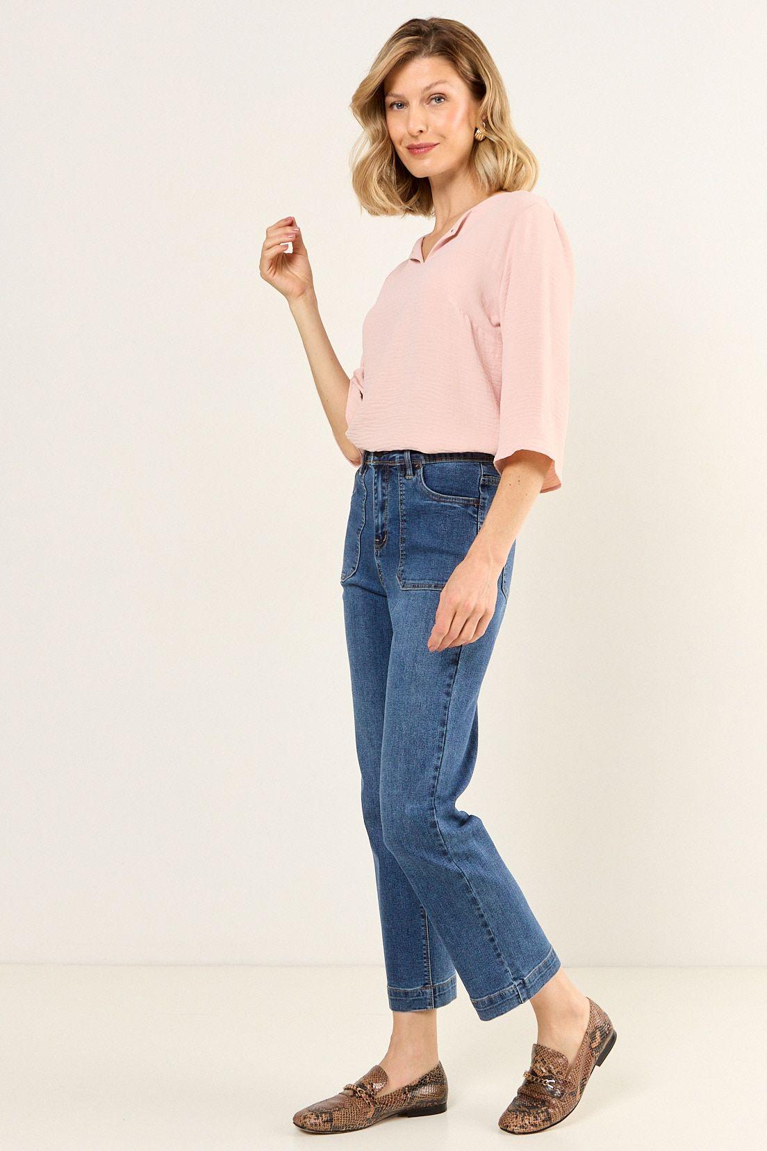 Blusa Escote V Rosa Ma Griffe 14002126051123-2