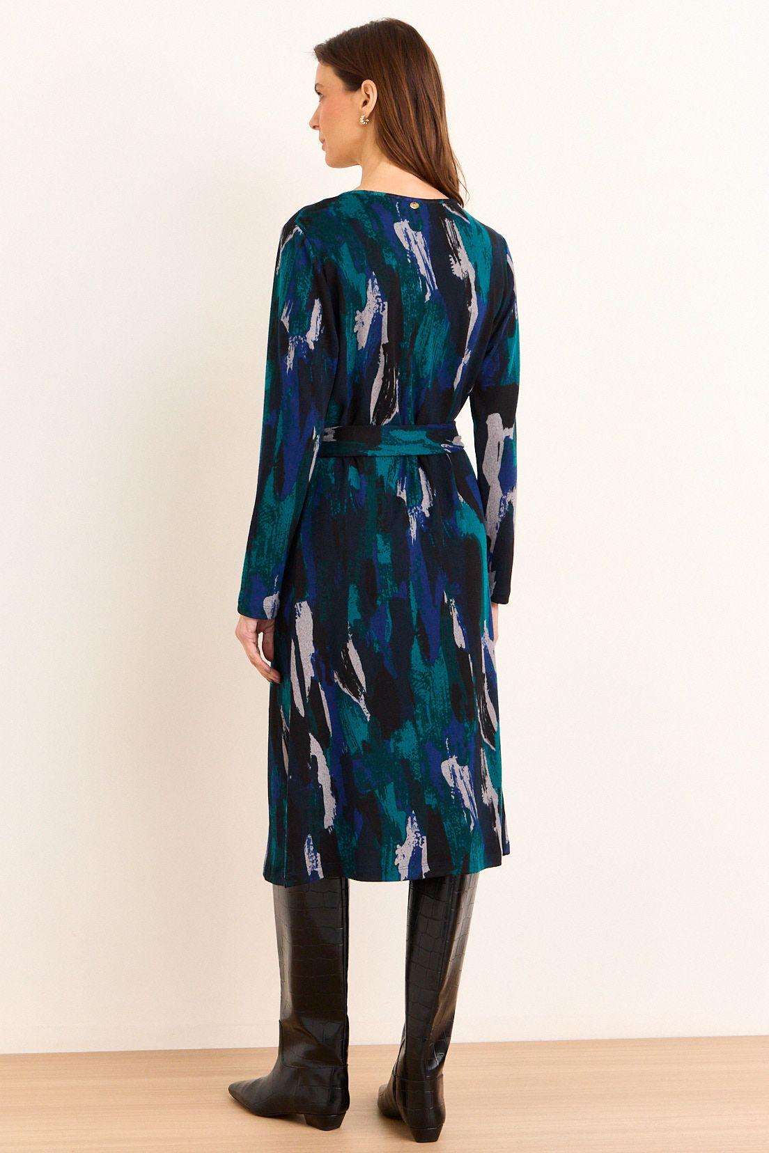 Vestido Tipo Tejido Estampado Azul Ma Griffe 13102226050104-2