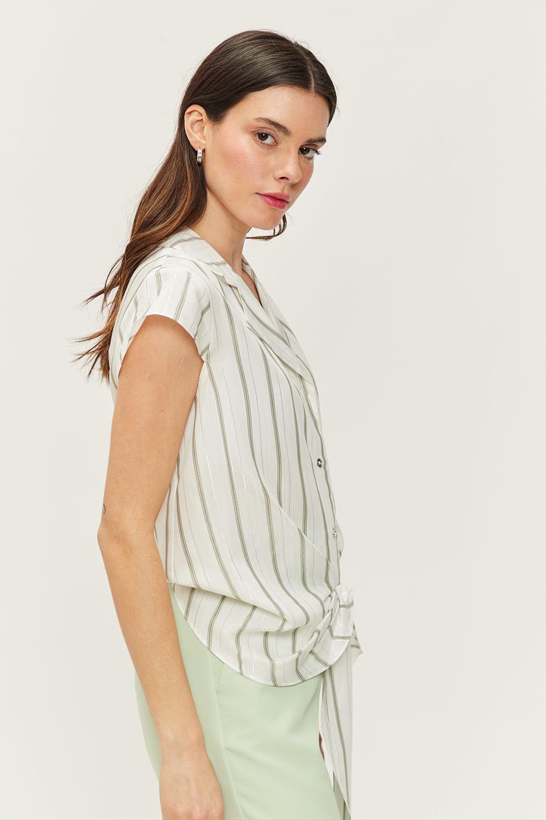 Blusa Camisera Rayas Lurex Blanco Ash 14107224054105-2