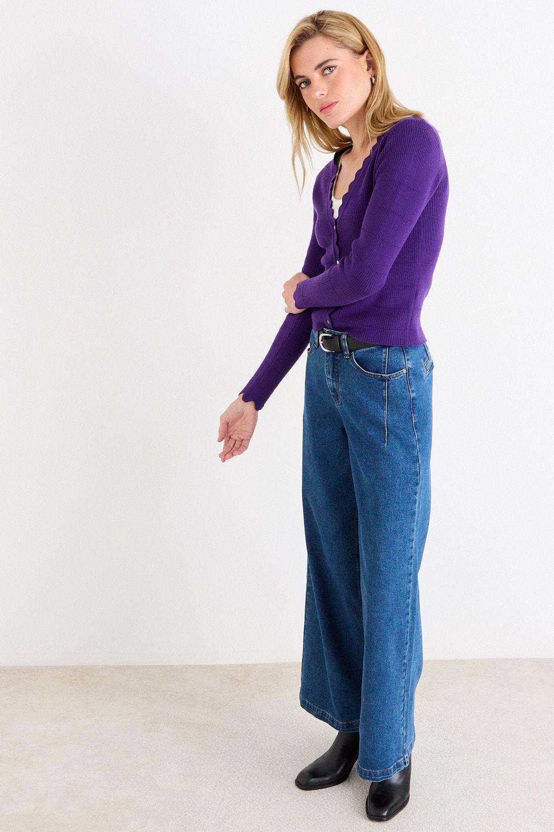 Cardigan Liso Morado Ash 18007226005121-3