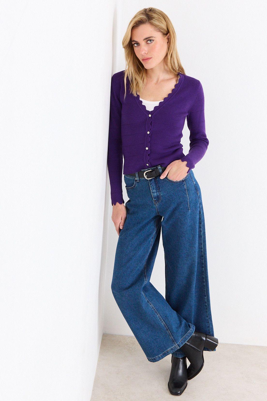 Cardigan Liso Morado Ash 18007226005121-4