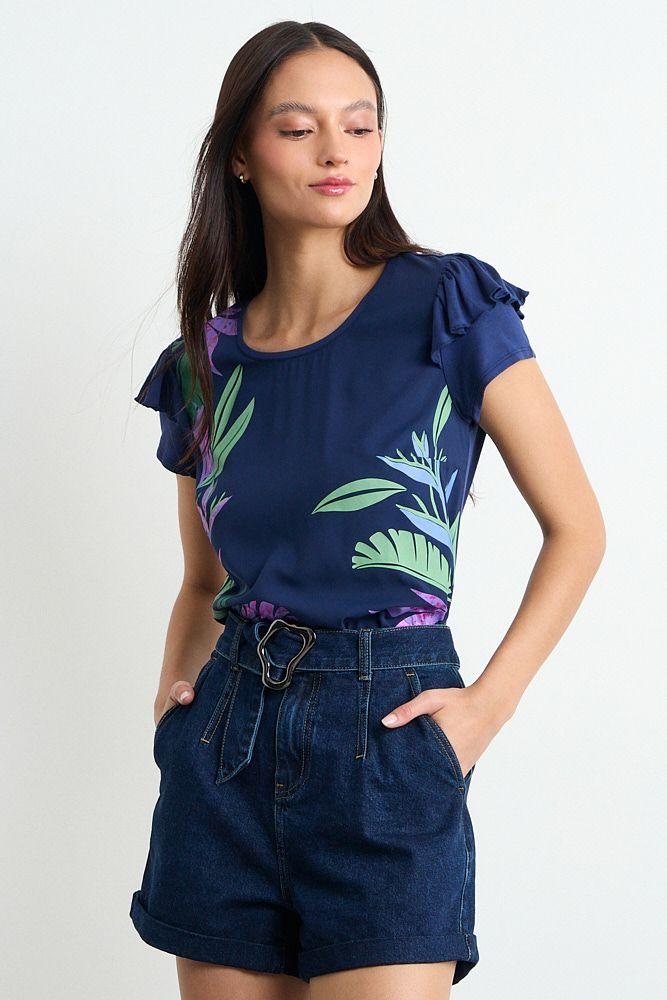 Polera Estampada Azul Marino iO 14620225008104-0