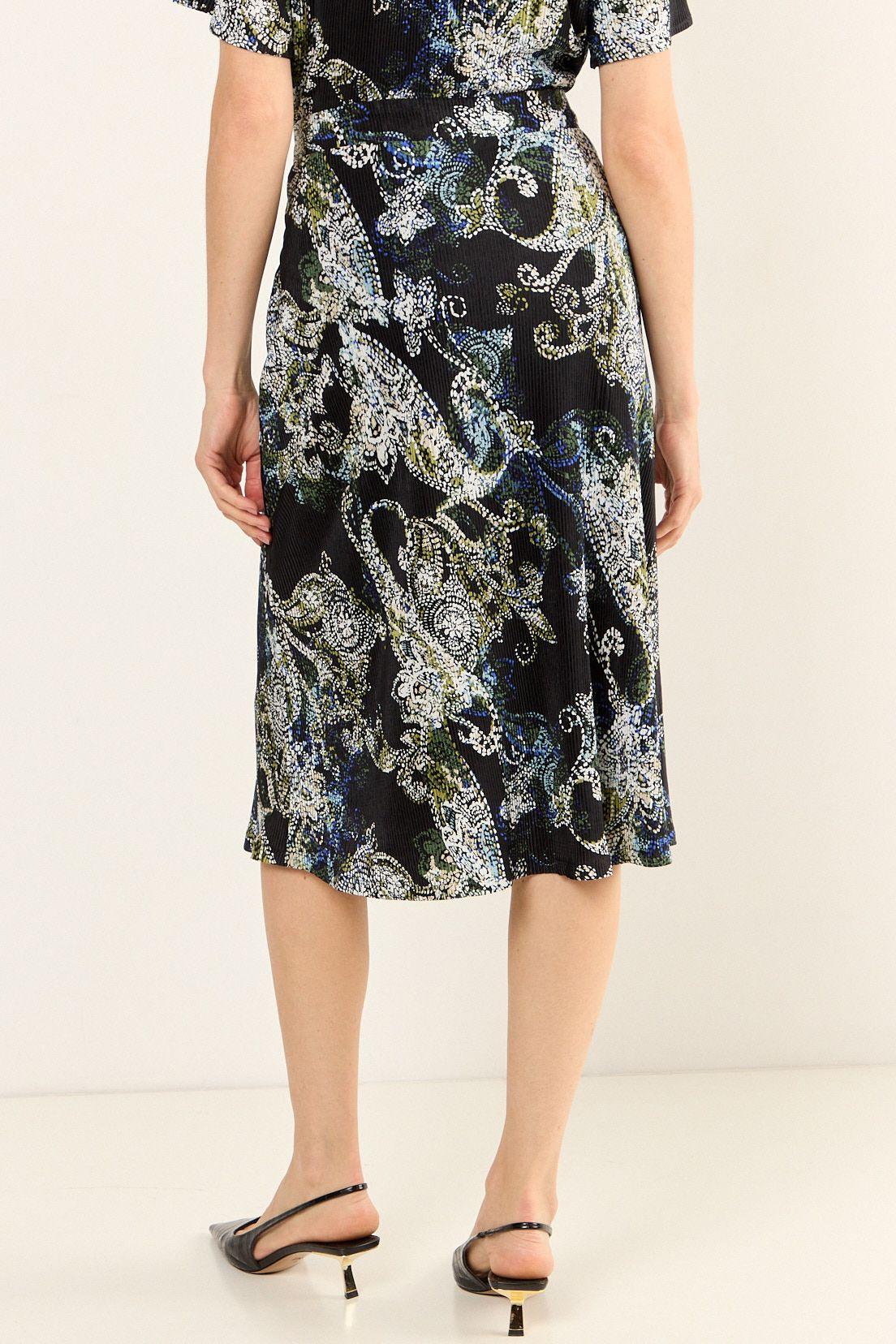 Falda Plisada Estampada Negro Ma Griffe 12102126050102-3