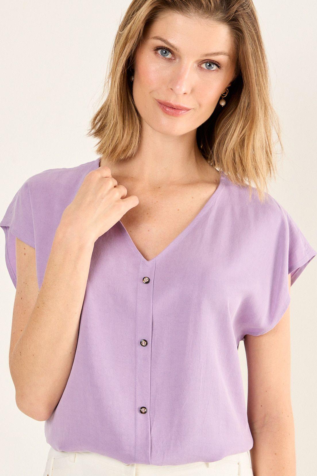 Blusa Escote En V Morado Ma Griffe 14002126001211-1