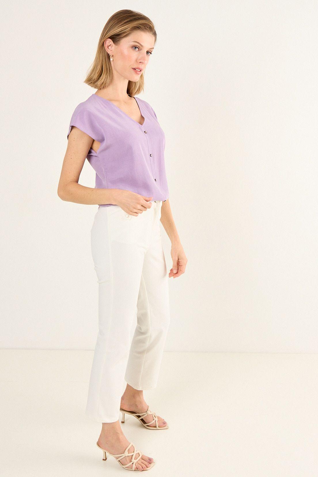 Blusa Escote En V Morado Ma Griffe 14002126001211-3