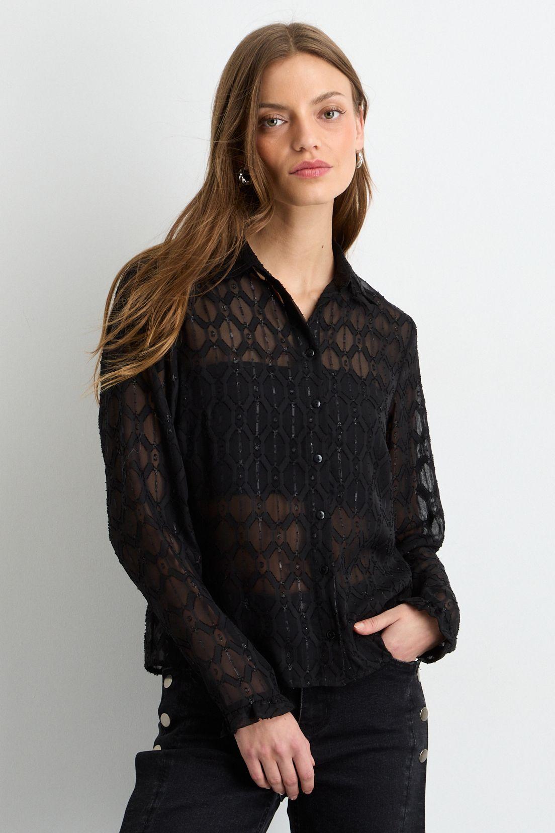 Blusas Manga Larga Negro iO 14120225051102-0