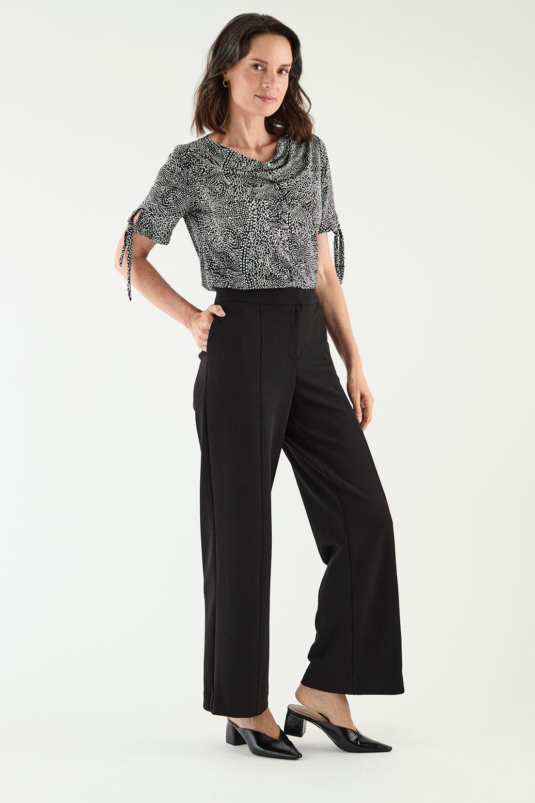 Pantalon Wide Con Corte Negro Ma Griffe 11002125100102-3