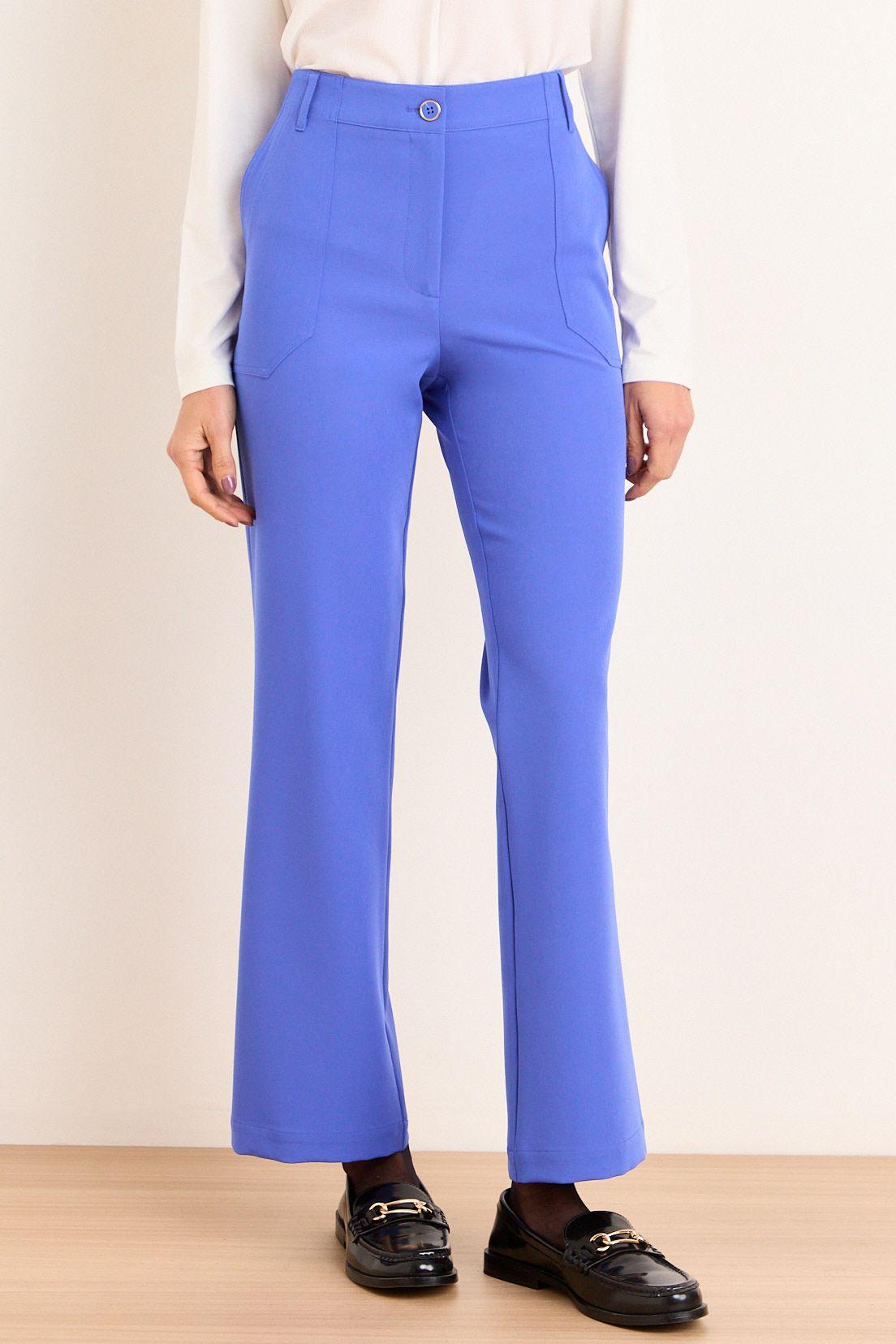 Pantalon Recto Con Bolsillos Parche Azul Ma Griffe 11002226001134-1