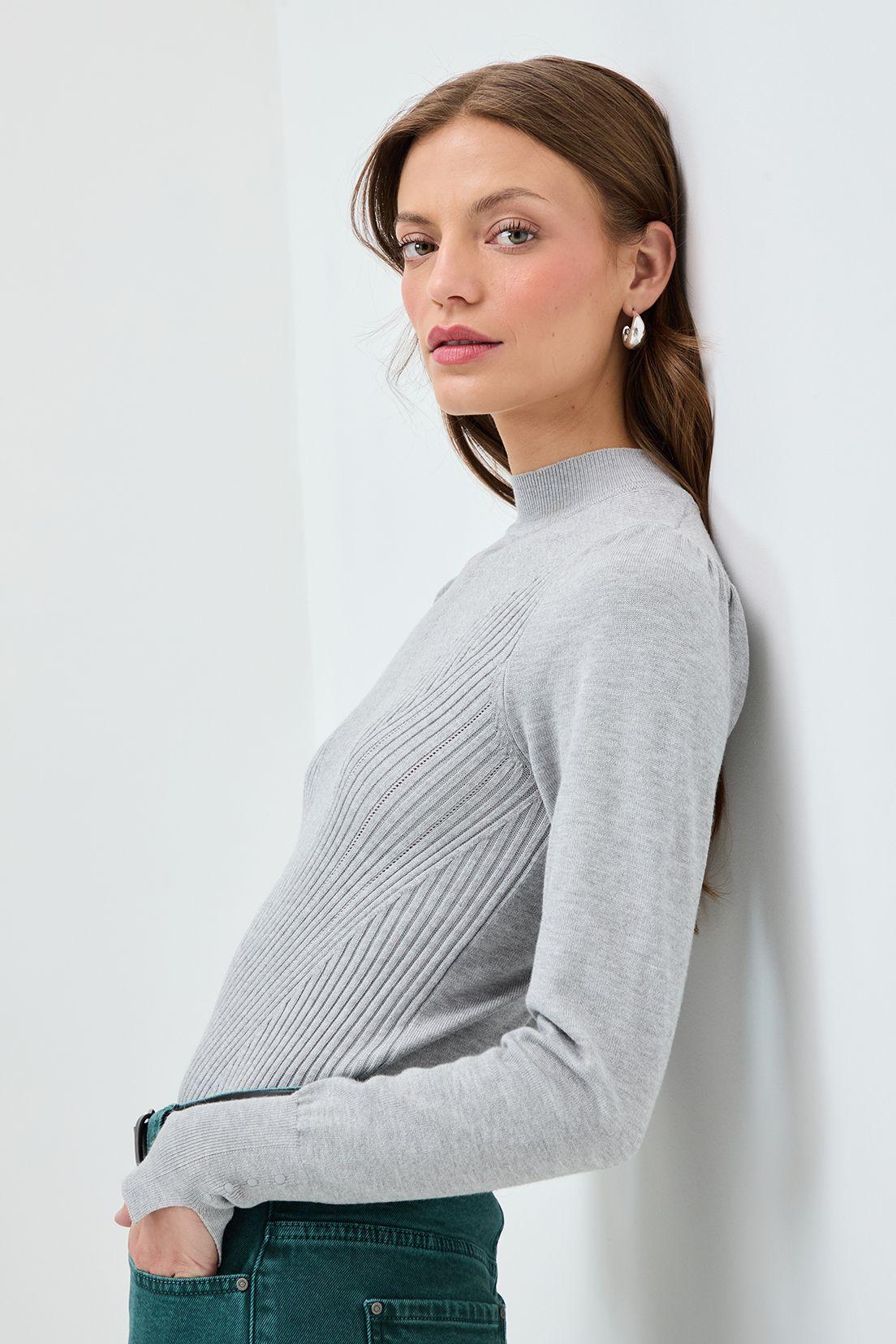 Sweater Liso Gris 18120125050113-1