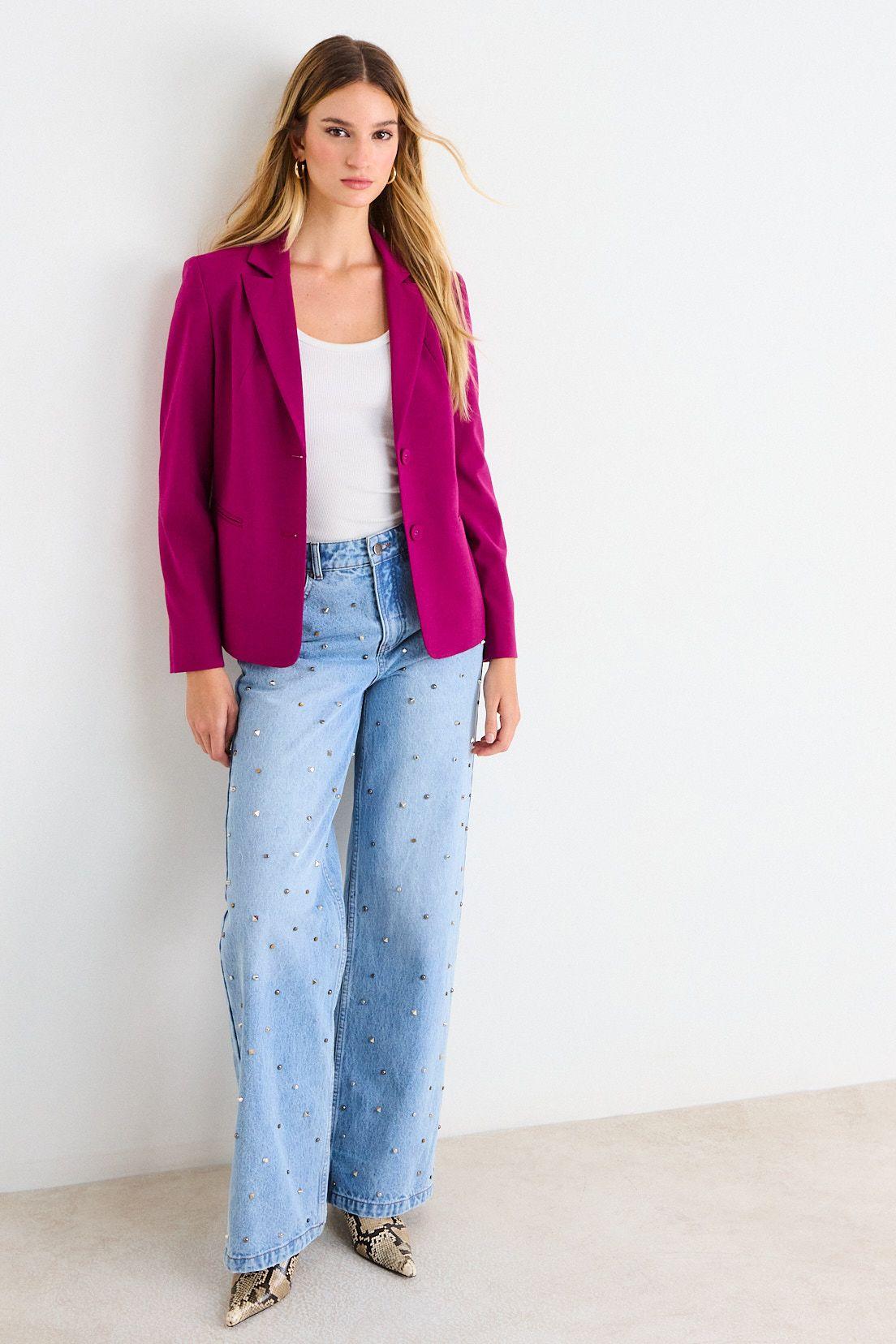 Blazer Liso De Linea Clasica Fucsia Ash 16007226050112-3