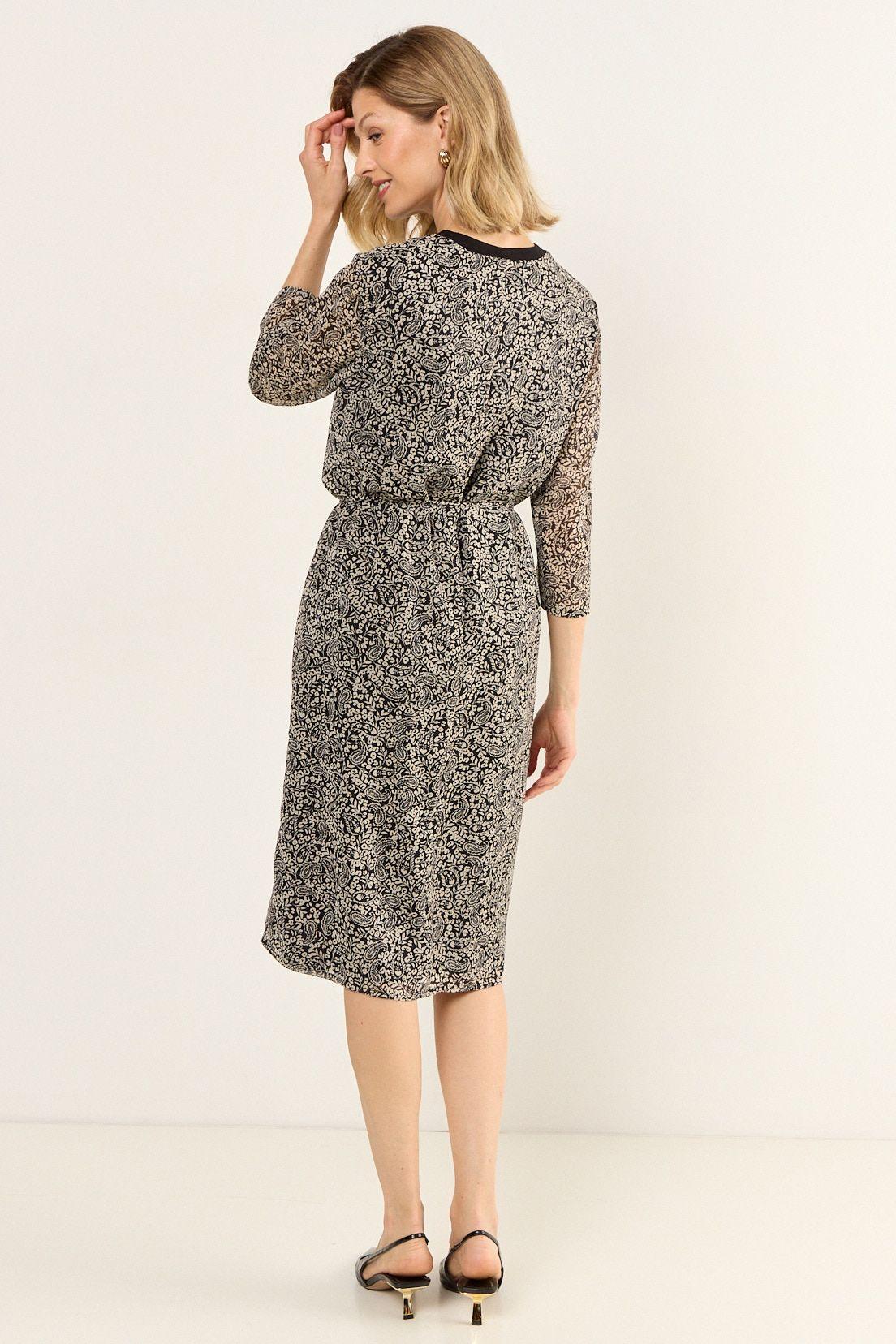 Vestido Estampado Escote En V Negro Ma Griffe 13102126001102-3