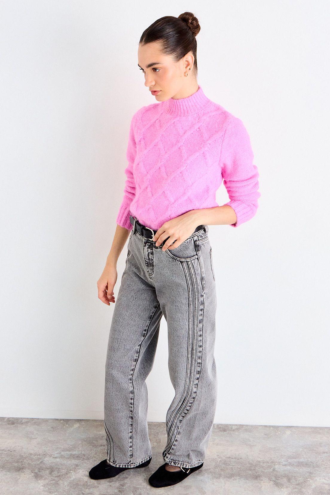 Sweater Moair Trenzado Fucsia iO 18720126010116-4