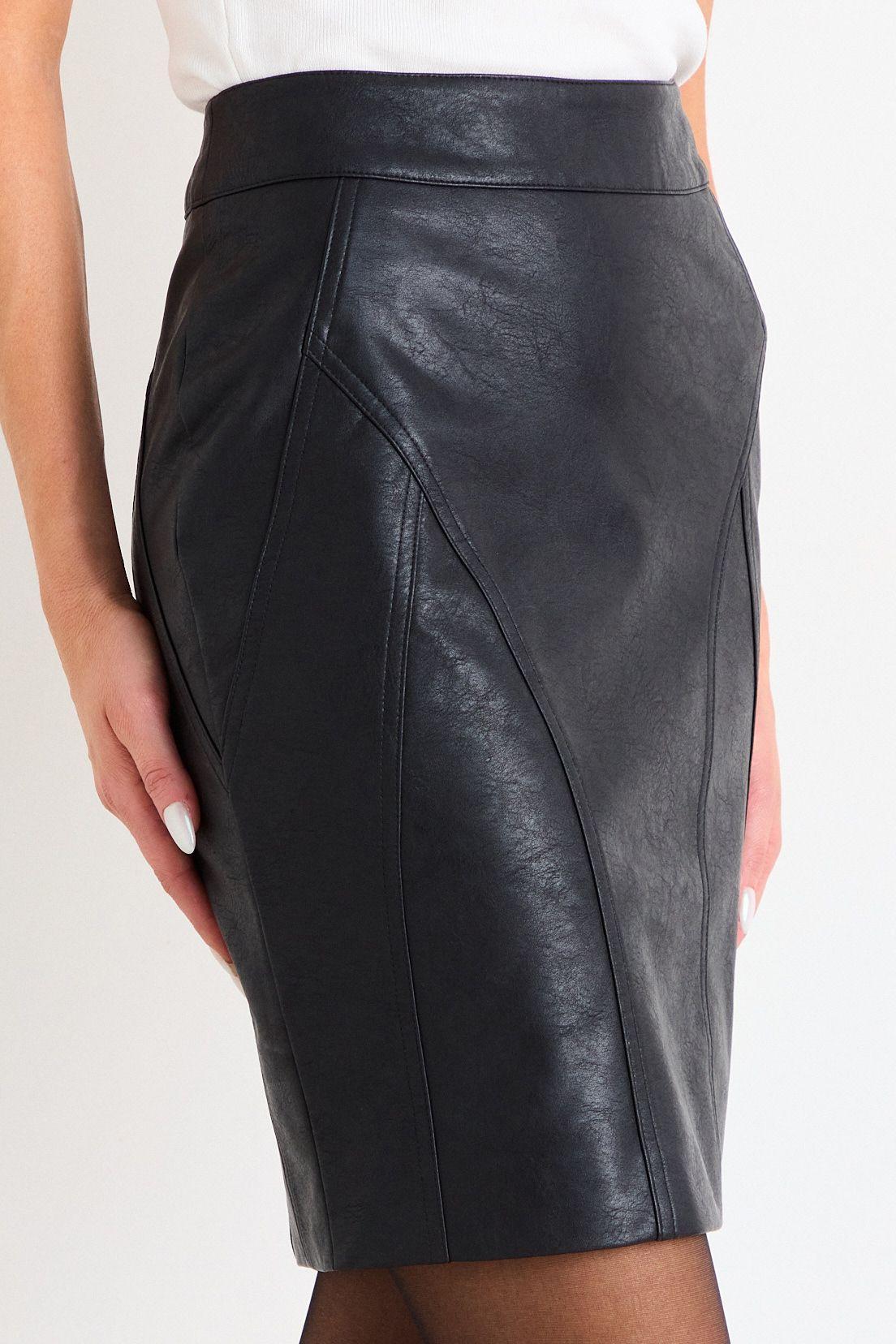 Falda Tubo De Pu Negro Ash 12307126051102-2