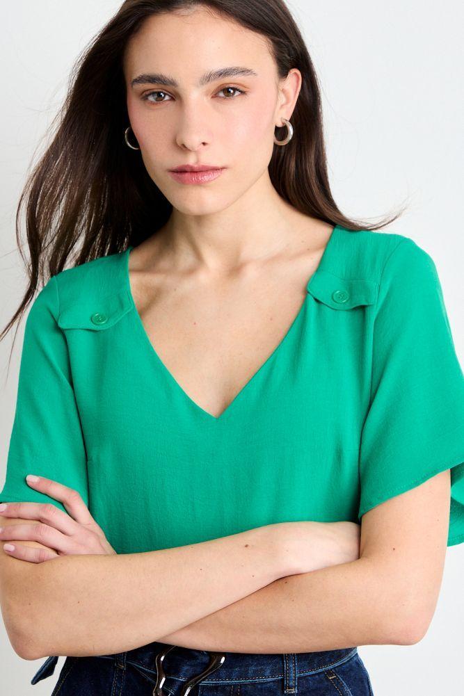 Polera Manga Corta Verde Oliva iO 14220225073107-1