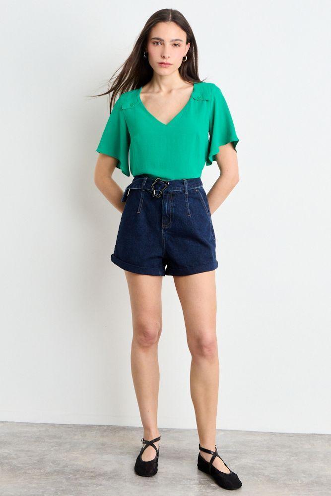 Polera Manga Corta Verde Oliva iO 14220225073107-3