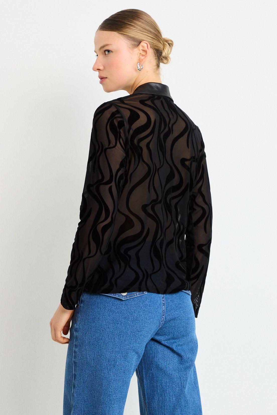 Blusas Manga Larga Negro Ash 14007225008102-2