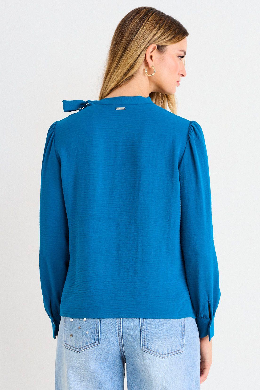 Blusa Lisa Con Textura Celeste Ash 14007226002127-2