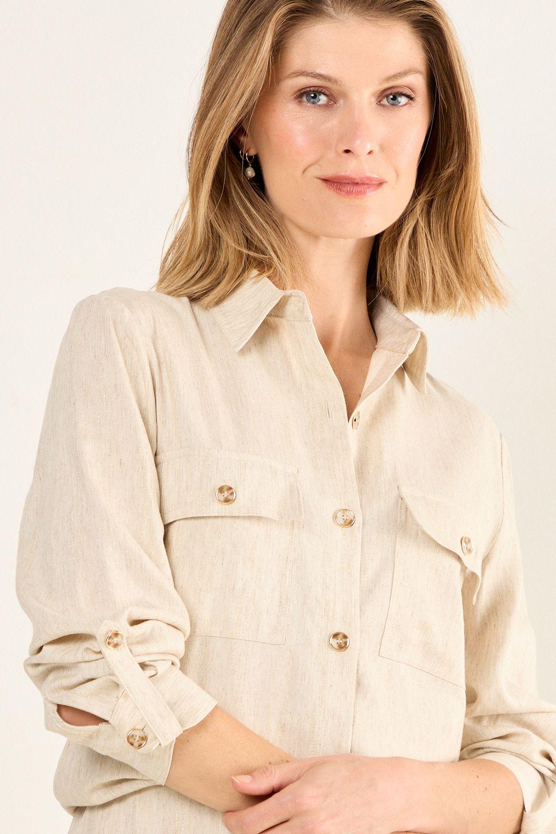 Casaca Lino Beige Ma Griffe 17502126001106-1