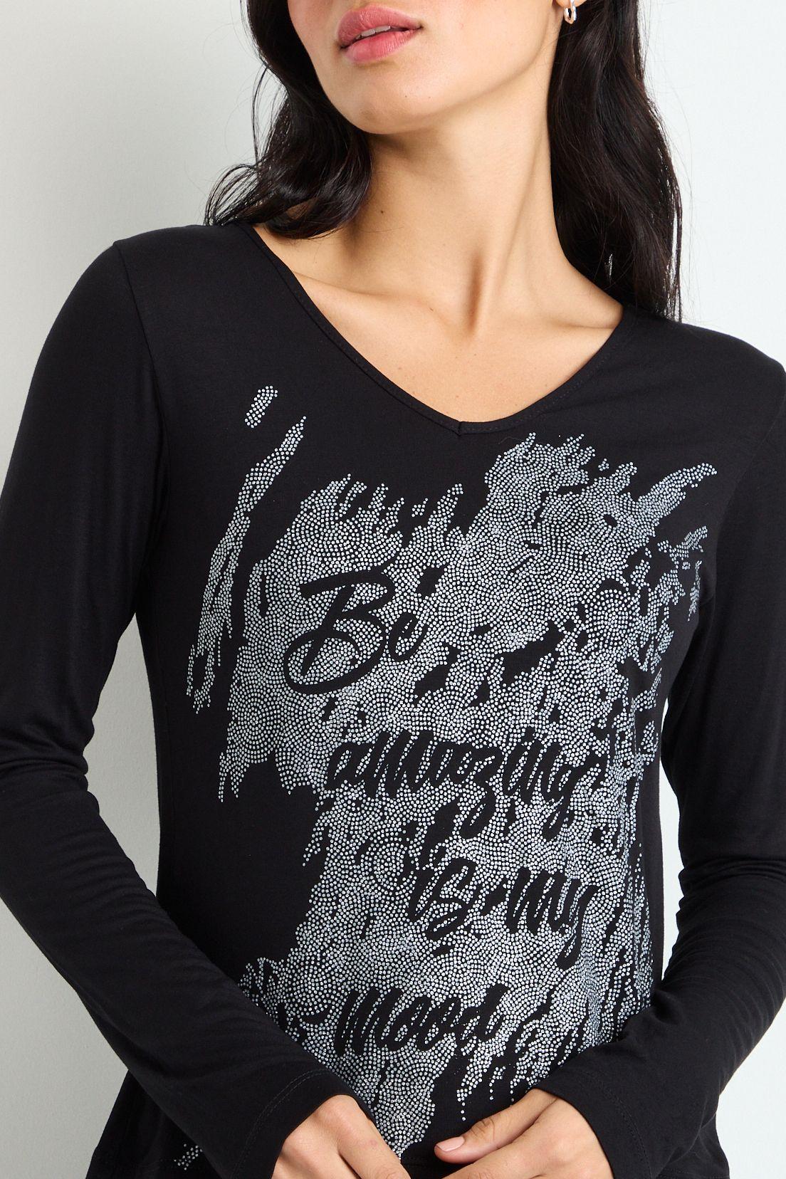 Polera Estampada Negro 14604125003102-1