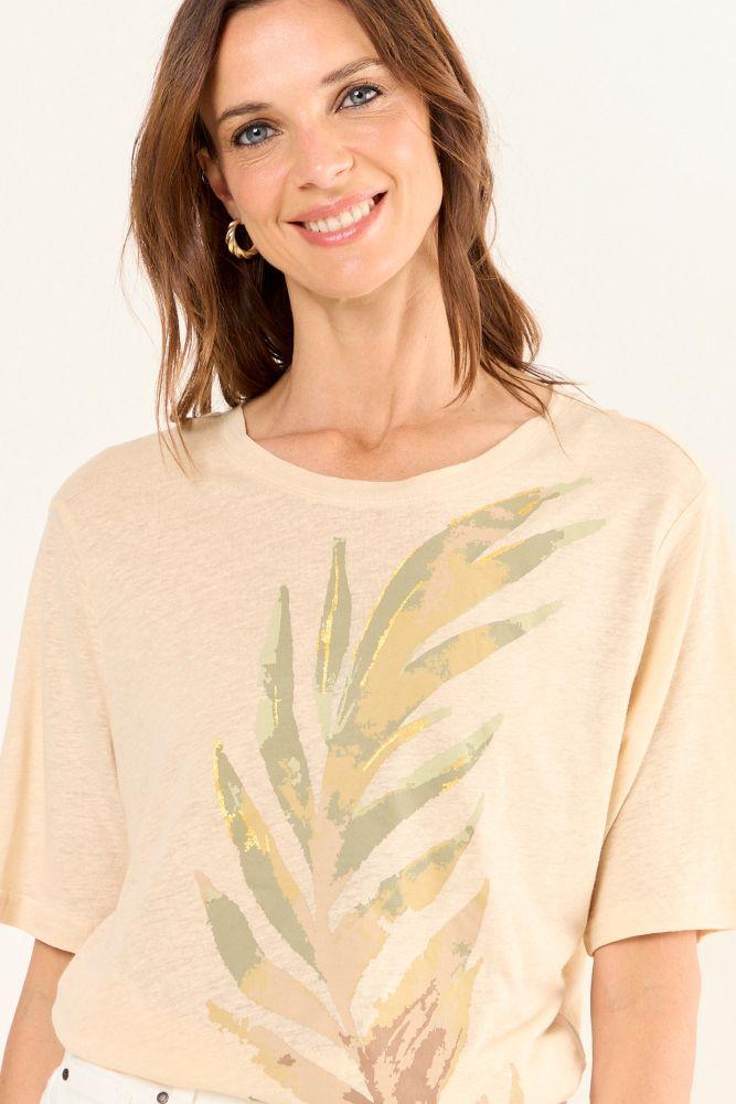 Polera Estampada Beige Ma Griffe 14604225082106-1