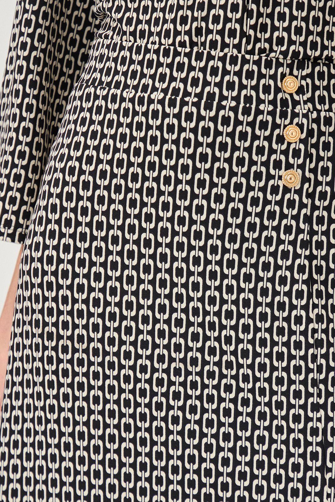 Falda Elasticada Estampada Negro Ma Griffe 12102224052102-1
