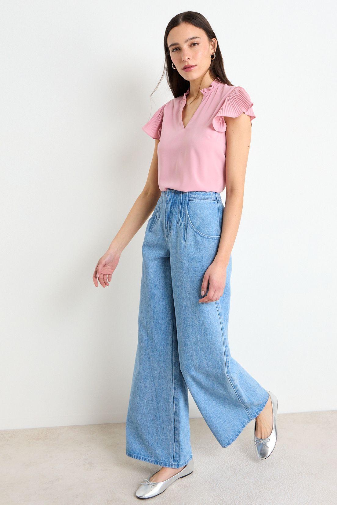 Blusa Manga Corta Rosada iO 14020225010123-2