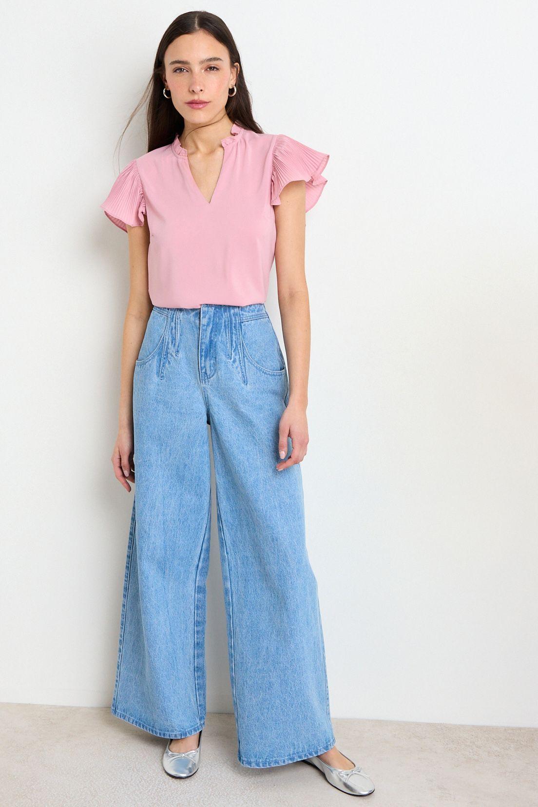 Blusa Manga Corta Rosada iO 14020225010123-4