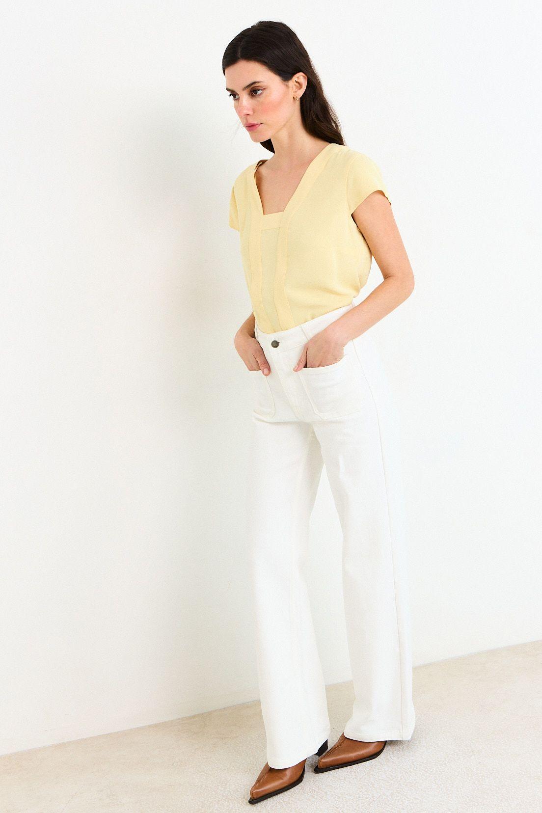 Blusas Manga Corta Amarillo Ash 14007226057108-3