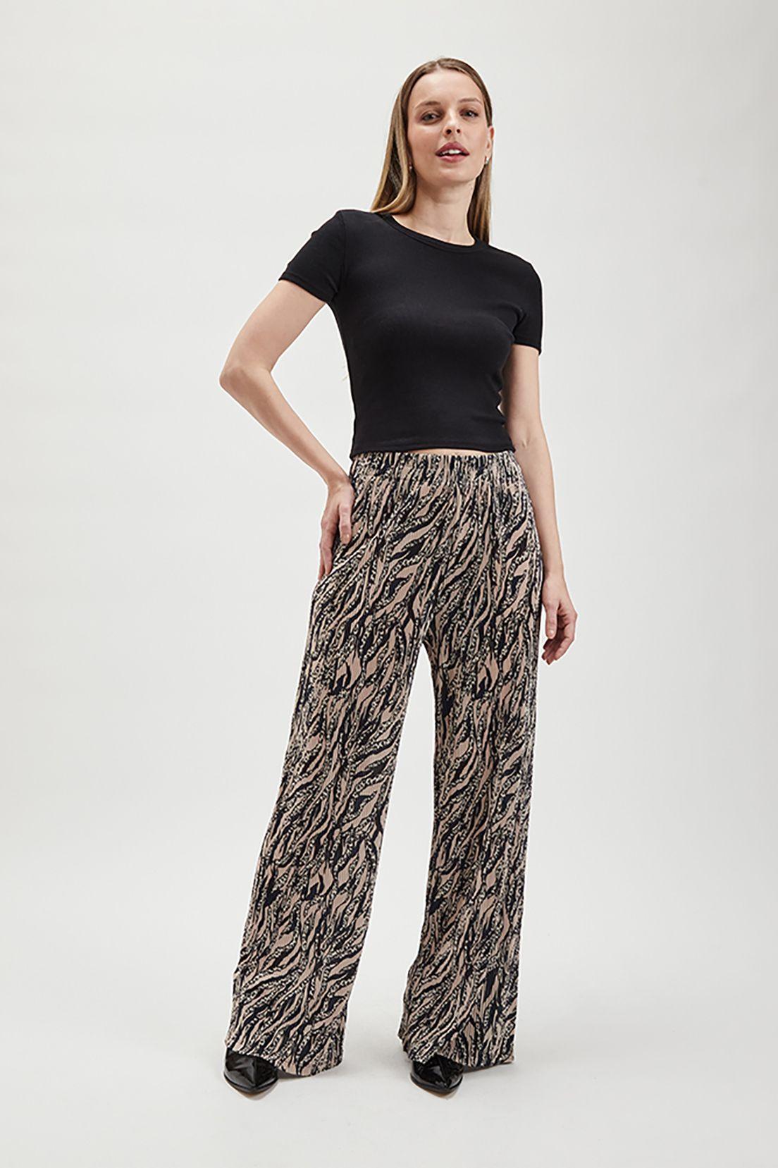 Pantalon Plisado Estampado Beige Ash 11607224001106-0