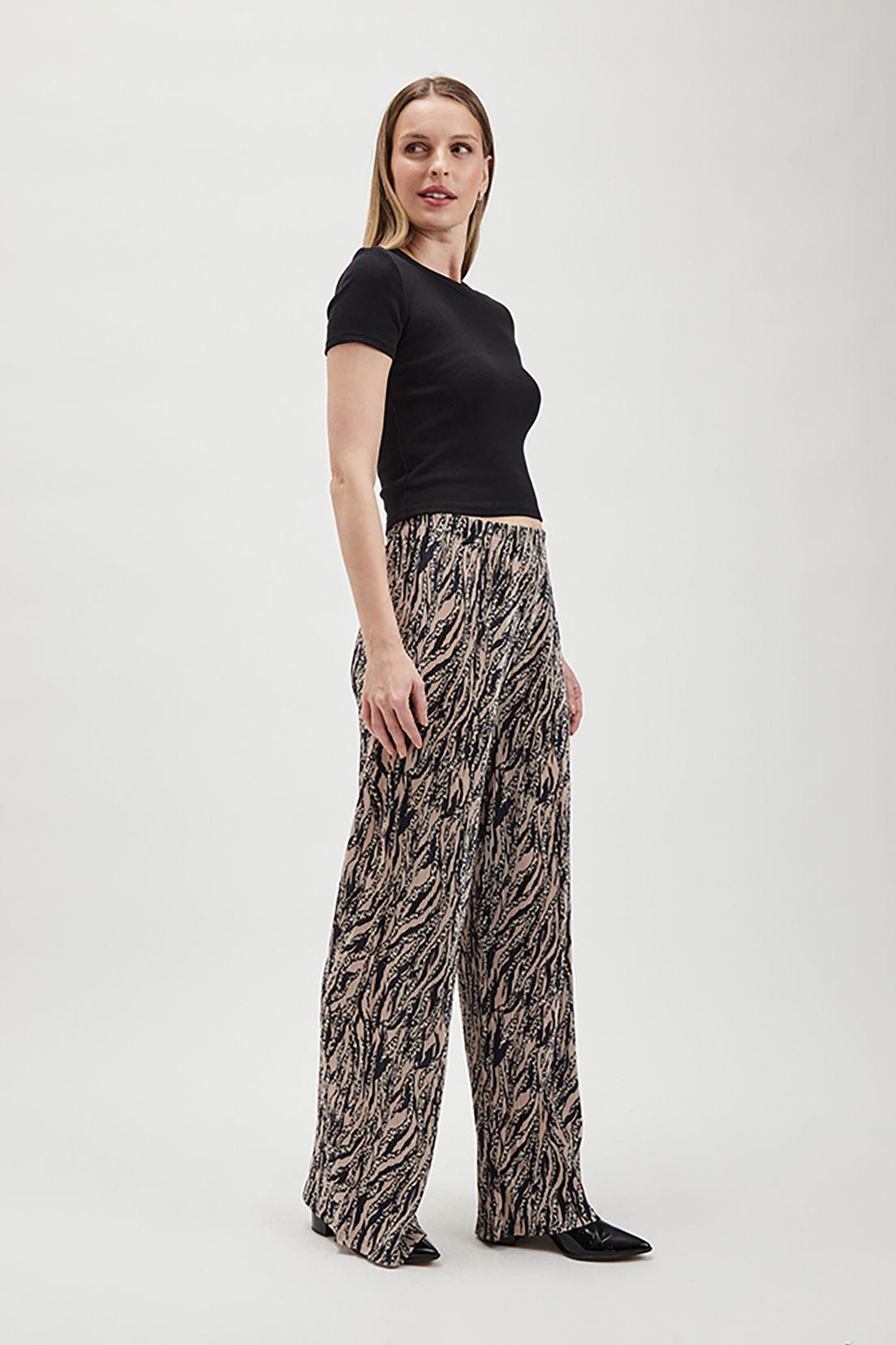 Pantalon Plisado Estampado Beige Ash 11607224001106-3