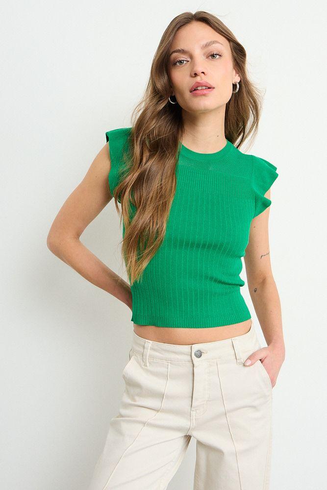 Polera Tejida Verde Oliva iO 18104225020107-0