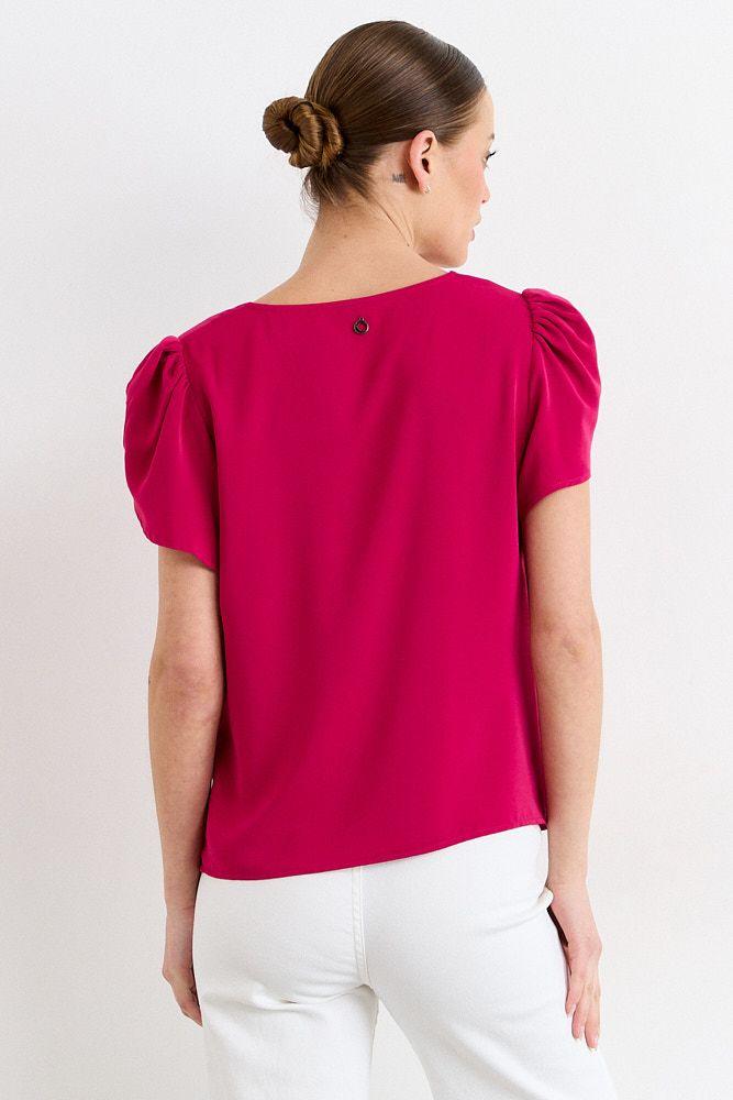 Blusas Manga Corta Fucsia iO 14020226005116-2
