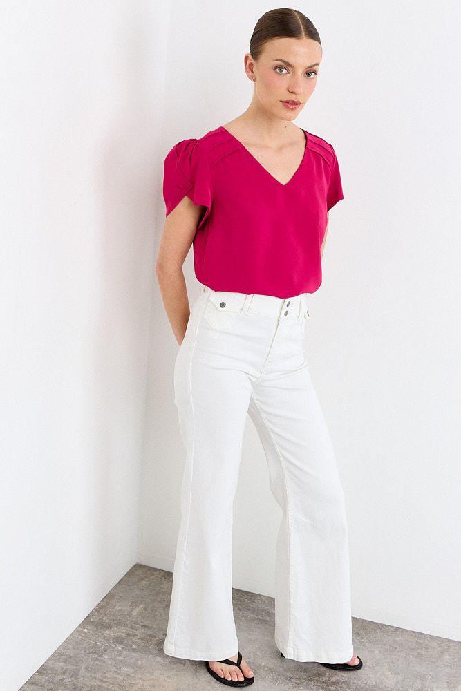 Blusas Manga Corta Fucsia iO 14020226005116-4