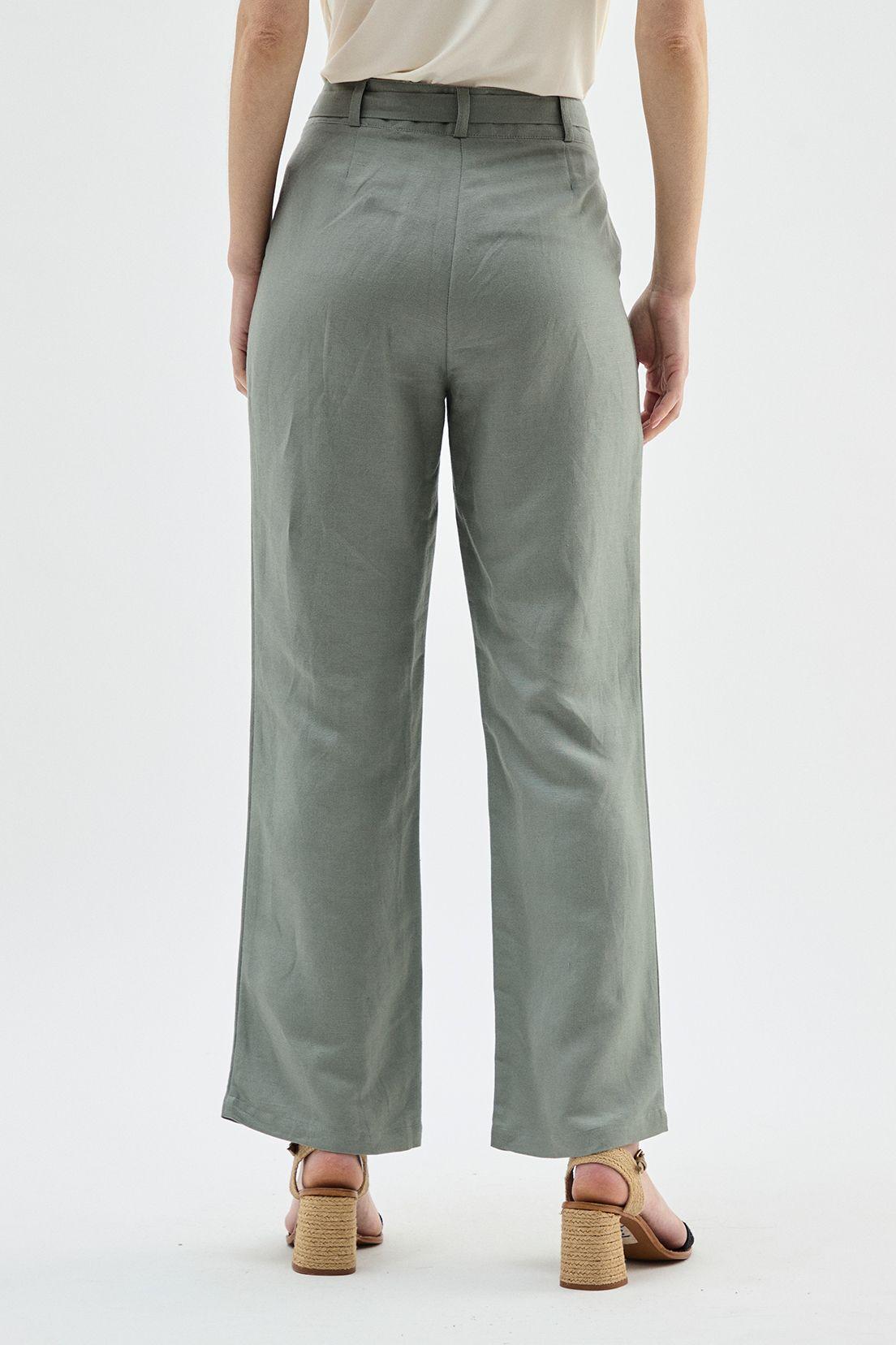 Pantalon Wide Lino Verde Ma Griffe 11002224062126-3