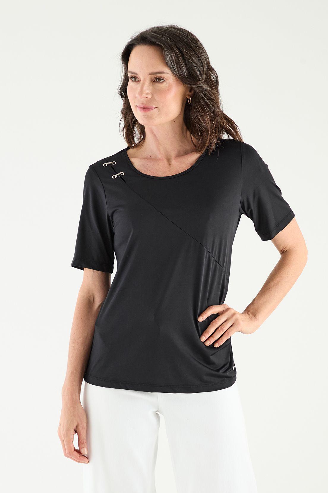 Polera Manga Corta Negro Ma Griffe 14202125002102-0