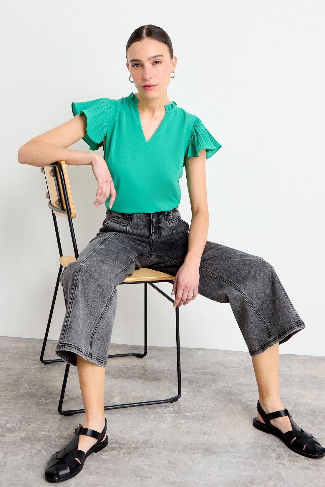 Blusa Manga Corta Verde iO 14020225010107-3