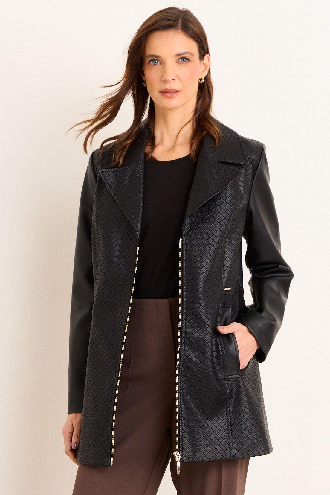 Trench De Ecocuero Negro Ma Griffe 17402226001102-0