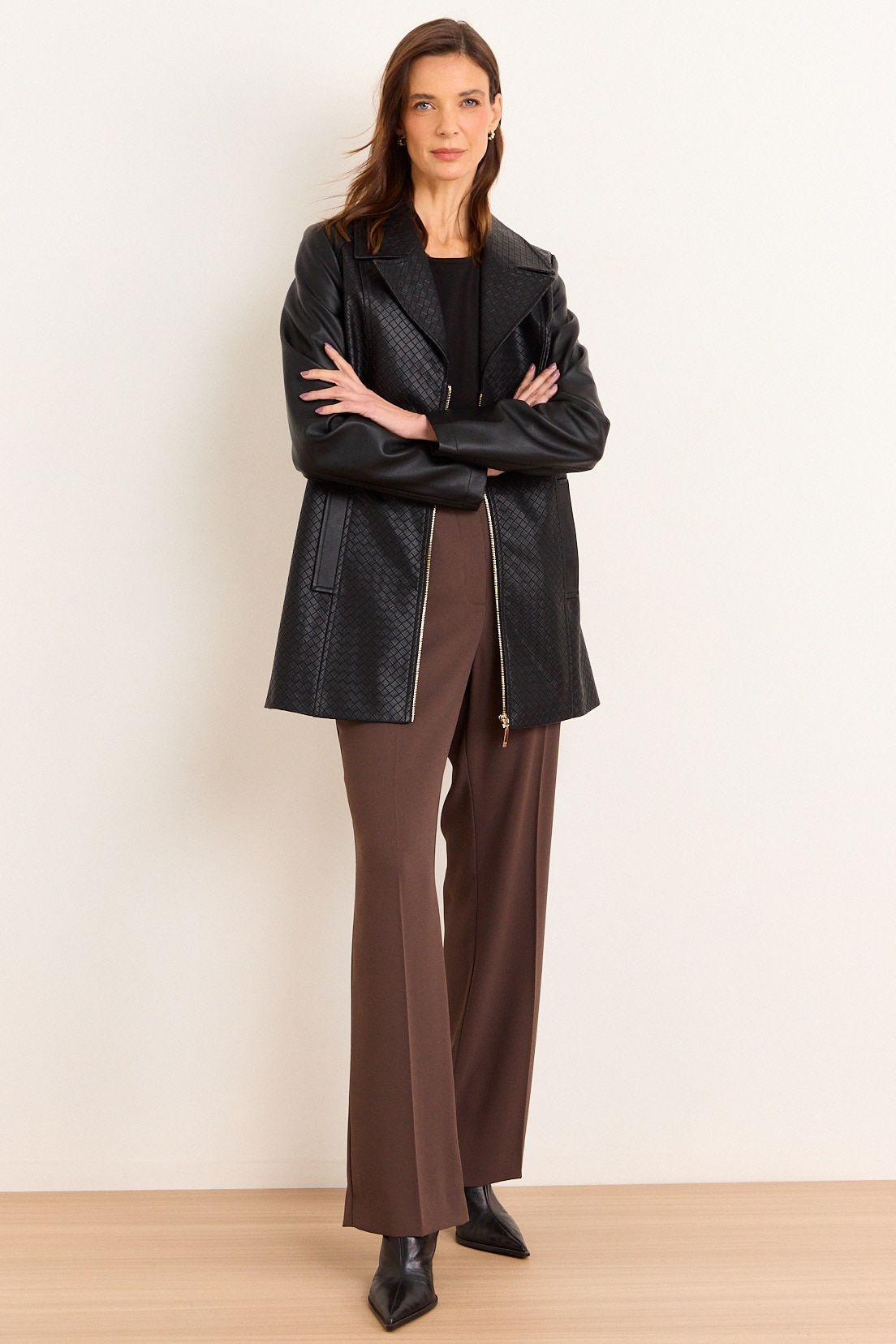 Trench De Ecocuero Negro Ma Griffe 17402226001102-3