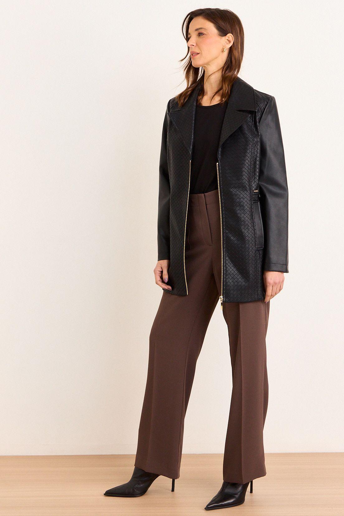 Trench De Ecocuero Negro Ma Griffe 17402226001102-4