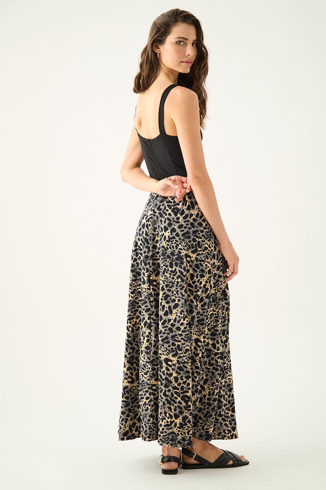 Vestido Midi Largo Estampado Negro Ash 13507125001102-4