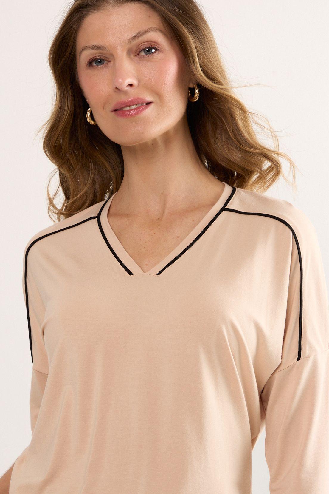 Polera Manga Corta Beige Ma Griffe 14202225051106-1