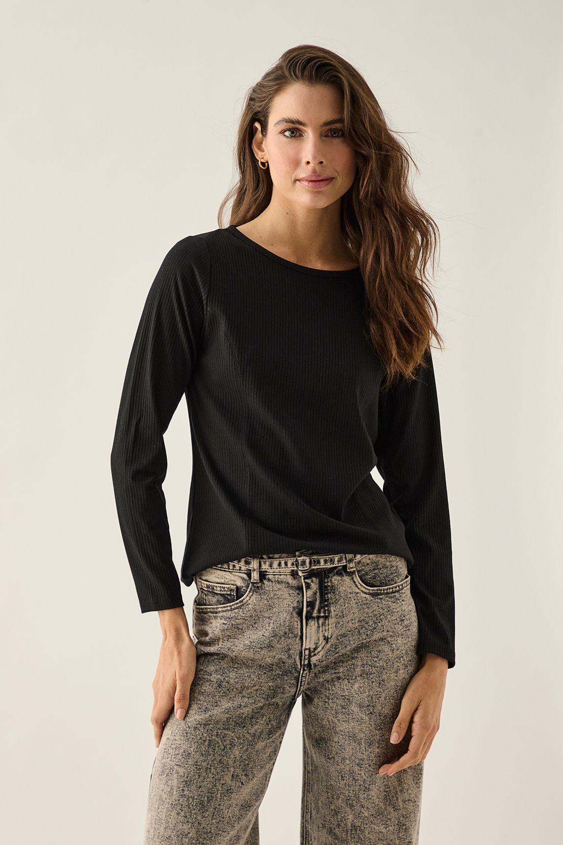Polera Manga Larga Negro Ash 14207125090102-0