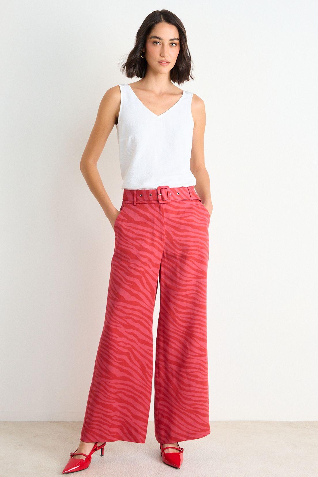Pantalon Palazzo Fantasia Rojo Ash 11107126051103-0