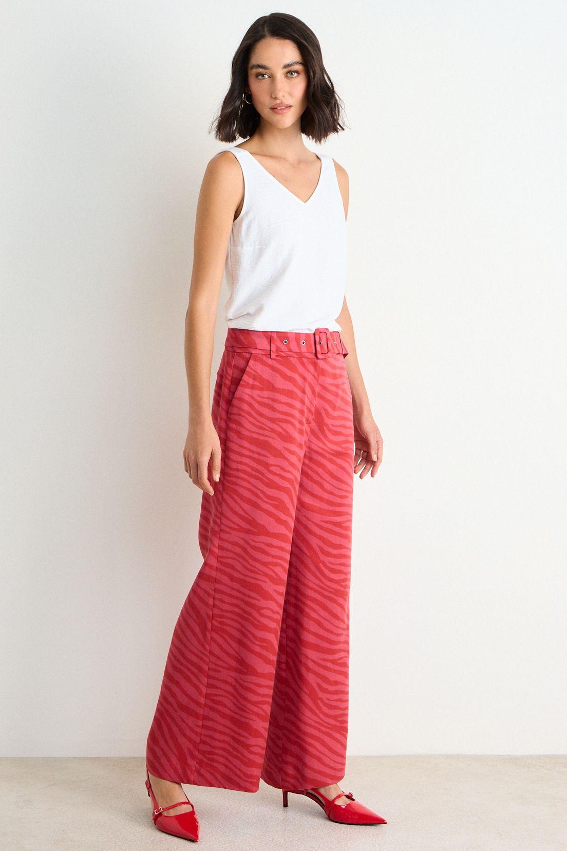 Pantalon Palazzo Fantasia Rojo Ash 11107126051103-4