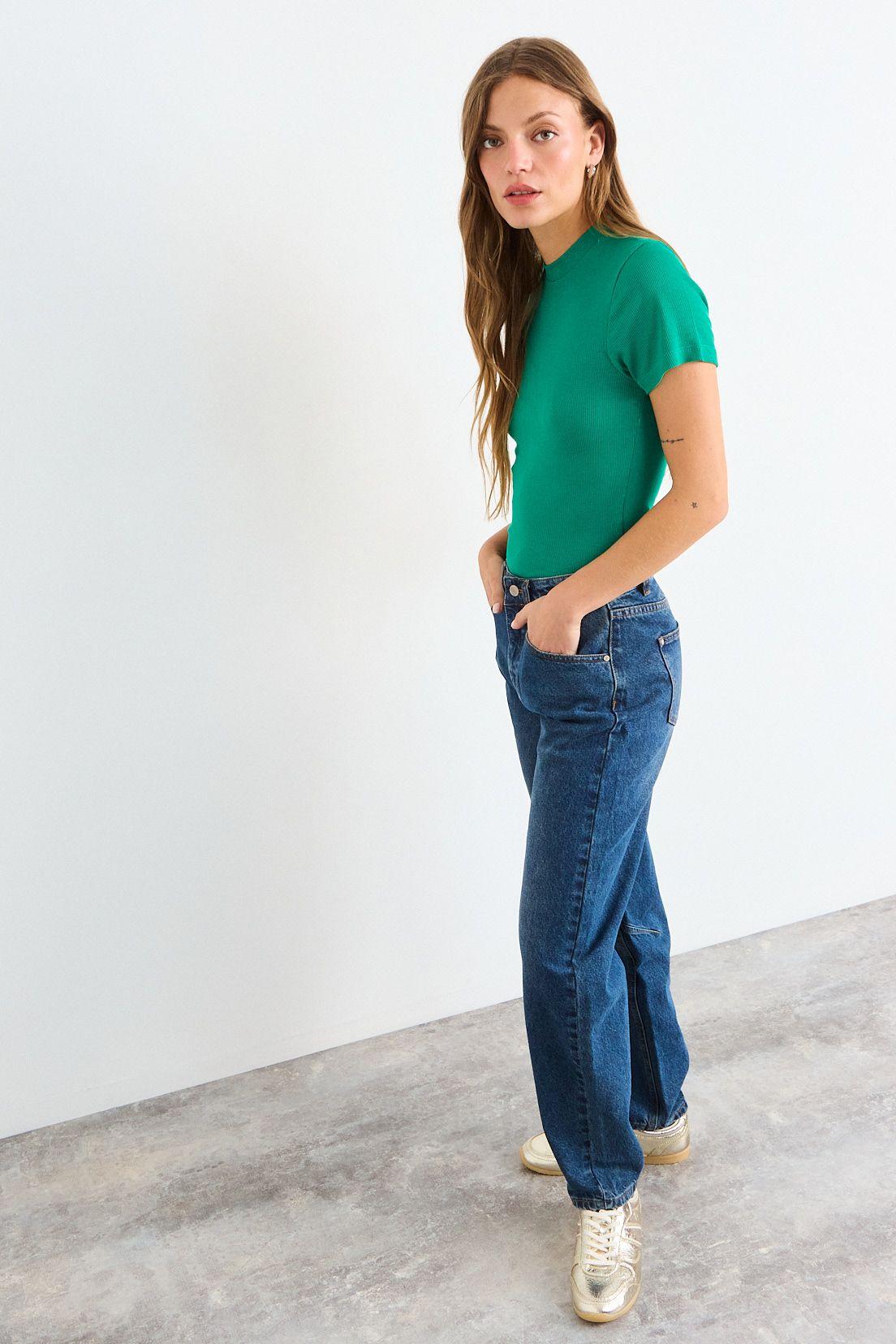 Polera Manga Corta Lisa Verde Musgo iO 14204225103107-4