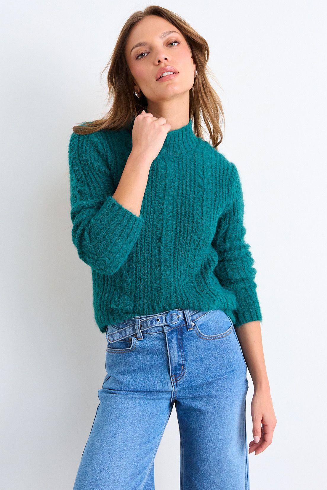 Sweater Liso Verde Petróleo iO 18120126014107-1