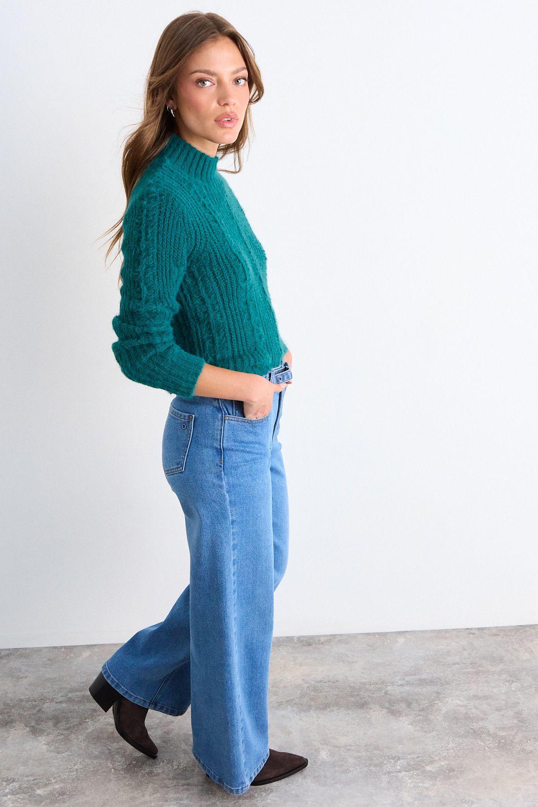 Sweater Liso Verde Petróleo iO 18120126014107-3