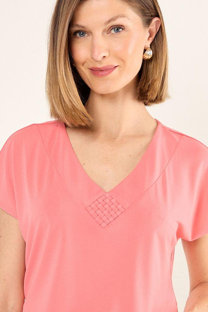 Polera Escote En V Coral Ma Griffe 14202225017133-1