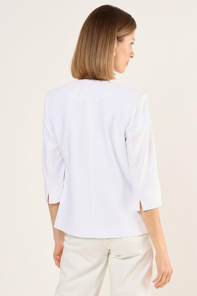 Blazer Abierto Con Textura Acanalada Blanco Ma Griffe 16002225007101-2