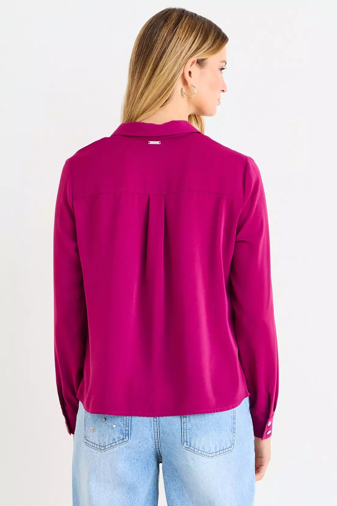 Blusa Lisa Con Escote En V Burdeos Ash 14007226050112-2
